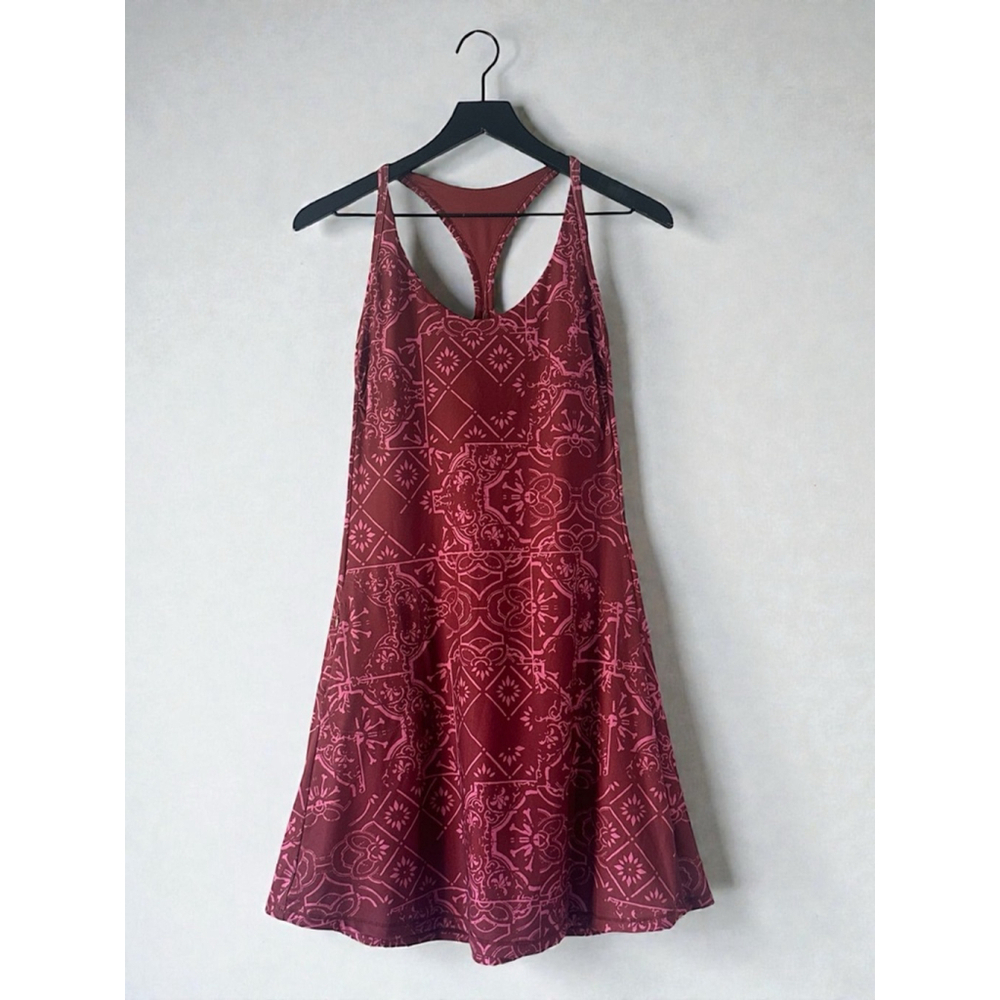 prAna Burgundy Pink Racerback Travel Dress w/ Pocket Size Small
